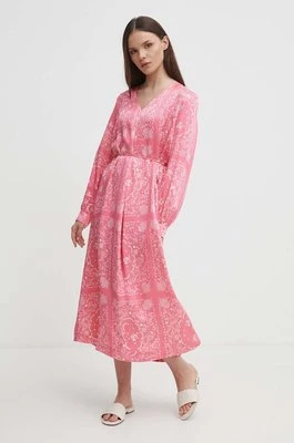 Mos Mosh sukienka kolor różowy midi prosta