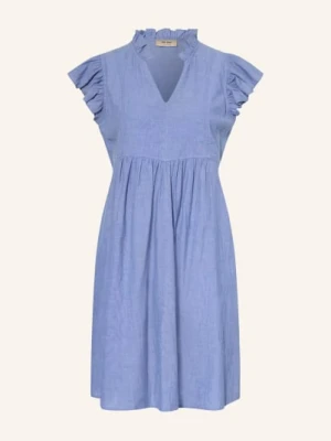 Mos Mosh Sukienka Mmwaldy Z Falbanami blau