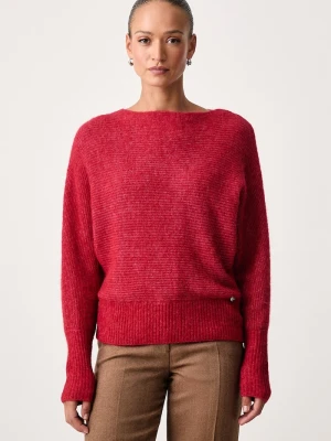 Mos Mosh sweter damski z wełną czerwony