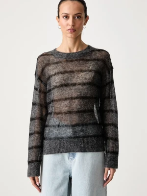 Mos Mosh sweter damski z wełną szary