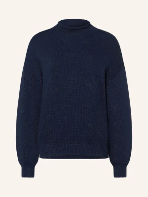 Mos Mosh Sweter Mmbine Z Błyszczącą Przędzą blau GRANATOWY