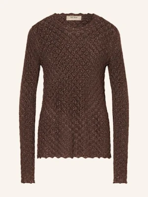 Mos Mosh Sweter Mmthaz Relena Z Błyszczącą Przędzą braun