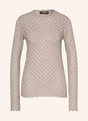 Mos Mosh Sweter Mmthaz Relena Z Błyszczącą Przędzą grau