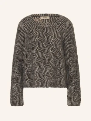 Mos Mosh Sweter Mmunnur Z Dodatkiem Alpaki, Z Cekinami grau