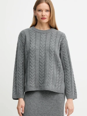 Mos Mosh sweter wełniany BRYNDIS damski kolor szary lekki 173220