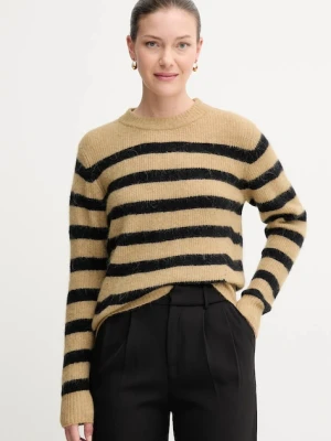 Mos Mosh sweter wełniany damski kolor zielony lekki 165660