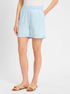 MOS MOSH Szorty z zawartością lnu - MMEmmi Kobiety Bawełna niebieski jednolity,