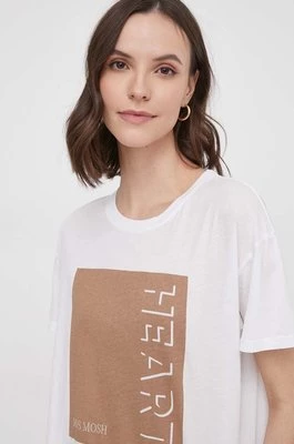Mos Mosh t-shirt bawełniany damski kolor beżowy