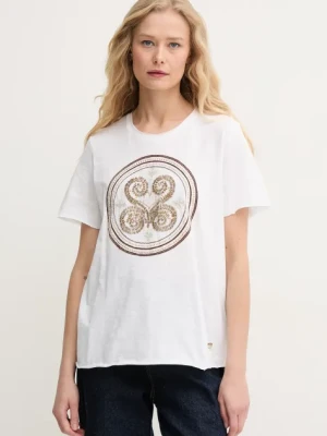 Mos Mosh t-shirt bawełniany damski kolor biały 168100