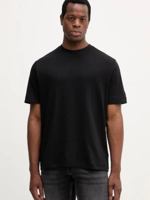 Mos Mosh t-shirt bawełniany DARREN męski kolor czarny gładki 508280