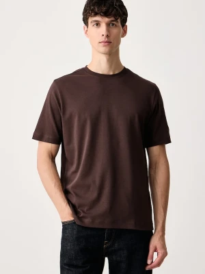 Mos Mosh T-shirt męski bawełniany DARREN brązowy