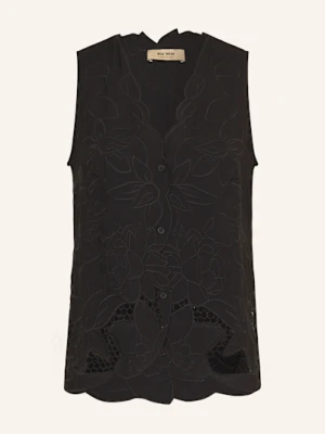 Mos Mosh Top Mmdaima Z Dziurkowanej Koronki Z Wycięciami schwarz