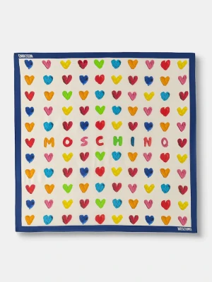 Moschino apaszetka damska jedwabna beżowy