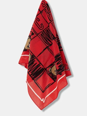 Moschino apaszka jedwabna damska kolor czerwony wzorzysta M5842 50221