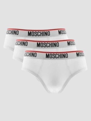 MOSCHINO Białe męskie slipy trzypak, Rozmiar M