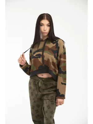 Moschino Bluza w kolorze oliwkowo-jasnobrązowo-brązowym rozmiar: M