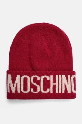 Moschino czapka z domieszką wełny kolor czerwony z grubej dzianiny M5672 60102