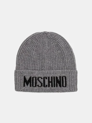 Moschino czapka z wełną kolor szary M5875 60808