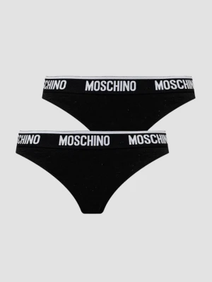 MOSCHINO Czarne damskie stringi dwupak, Rozmiar L
