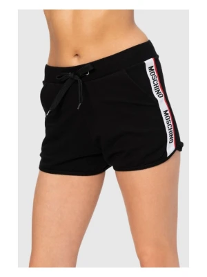 MOSCHINO Czarne szorty damskie z lampasami, Rozmiar XS