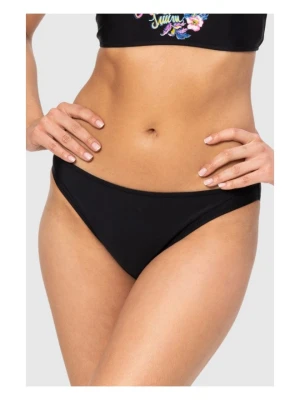 MOSCHINO Czarny dół od bikini z kwiecistym logo, Rozmiar XS