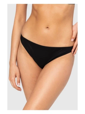 MOSCHINO Czarny dół od bikini ze złotym logo, Rozmiar XS