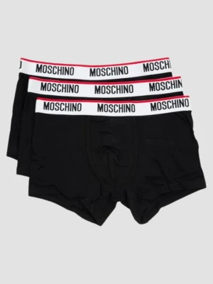 MOSCHINO Czarny męski trzypak bawełnianych bokserek, Rozmiar XL