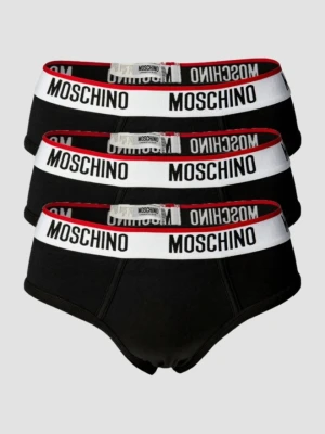 MOSCHINO Czarny męski trzypak bawełnianych slipów, Rozmiar L