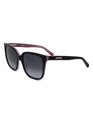 Moschino Damskie okulary przeciwsłoneczne w kolorze czarno-fioletowym rozmiar: 56