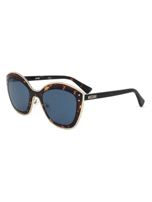 Moschino Damskie okulary przeciwsłoneczne w kolorze niebiesko-brązowym rozmiar: 51