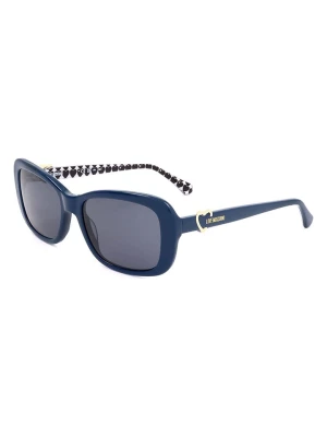 Moschino Damskie okulary przeciwsłoneczne w kolorze niebiesko-granatowym rozmiar: 55
