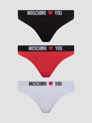 MOSCHINO Damskie stringi trzypak, Rozmiar S