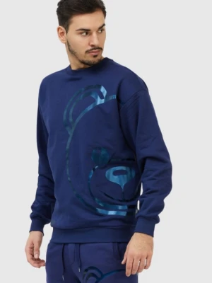 MOSCHINO Granatowa bluza męska z misiem, Rozmiar L