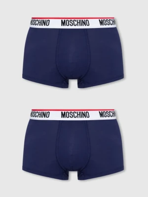MOSCHINO Granatowe bokserki męskie 3PACK, Rozmiar XXL Niebieski