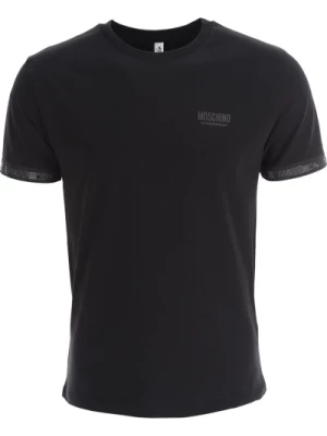 Moschino, Ikoniczny T-shirt z Logiem dla Mężczyzn Black, male,