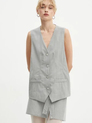 Moschino Jeans kamizelka z domieszką wełny szary