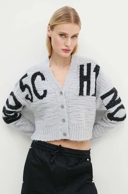 Moschino Jeans kardigan z domieszką wełny kolor szary A0912 8705