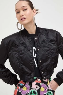 Moschino Jeans kurtka bomber damski kolor czarny przejściowa