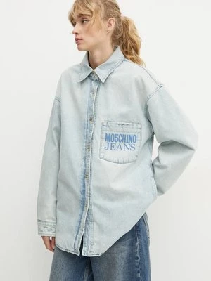 Moschino Jeans kurtka jeansowa damska kolor niebieski przejściowa oversize A0508 8720