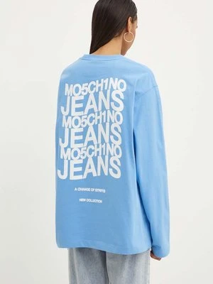 Moschino Jeans longsleeve bawełniany kolor niebieski 1205.8234