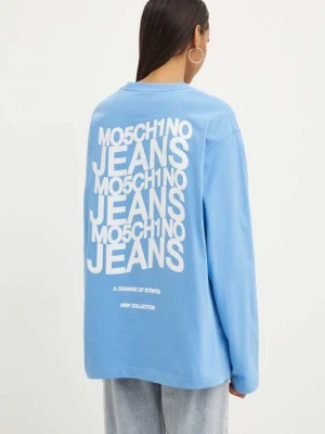 Moschino Jeans longsleeve bawełniany kolor niebieski 1205.8234