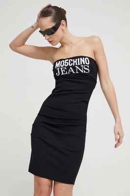 Moschino Jeans spódnica kolor czarny mini ołówkowa