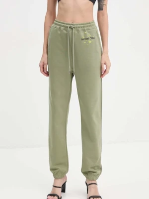 Moschino Jeans spodnie dresowe bawełniane zielony