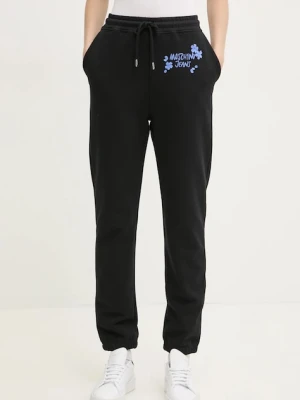 Moschino Jeans spodnie dresowe bawełniane czarny