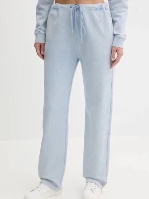 Moschino Jeans spodnie dresowe bawełniane damskie kolor niebieski gładkie 0305 3730