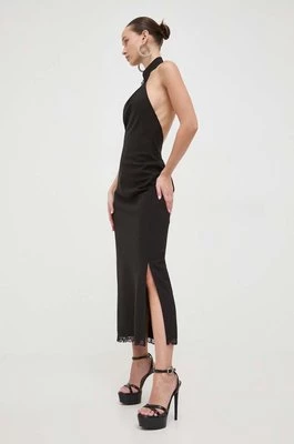 Moschino Jeans sukienka kolor czarny maxi prosta