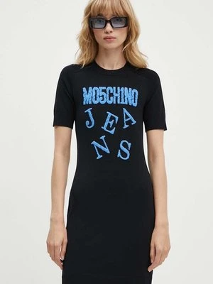 Moschino Jeans sukienka kolor czarny mini dopasowana 0491.8205