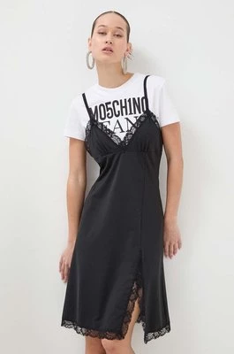 Moschino Jeans sukienka kolor czarny mini prosta