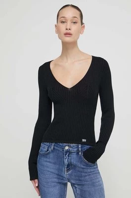 Moschino Jeans sweter bawełniany kolor czarny lekki