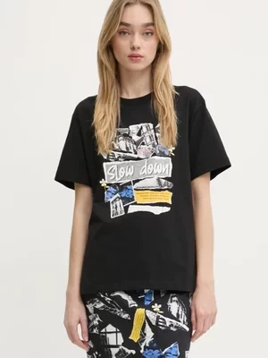 Moschino Jeans t-shirt bawełniany damski kolor czarny 0708 3229